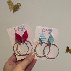 Louie Beaded Hoop Earrings Set